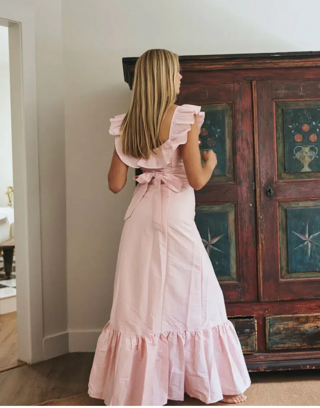 Louise New York - THE CAMILLE DRESS IN POWDER PINK - size 8 for rent on The Volte - main image