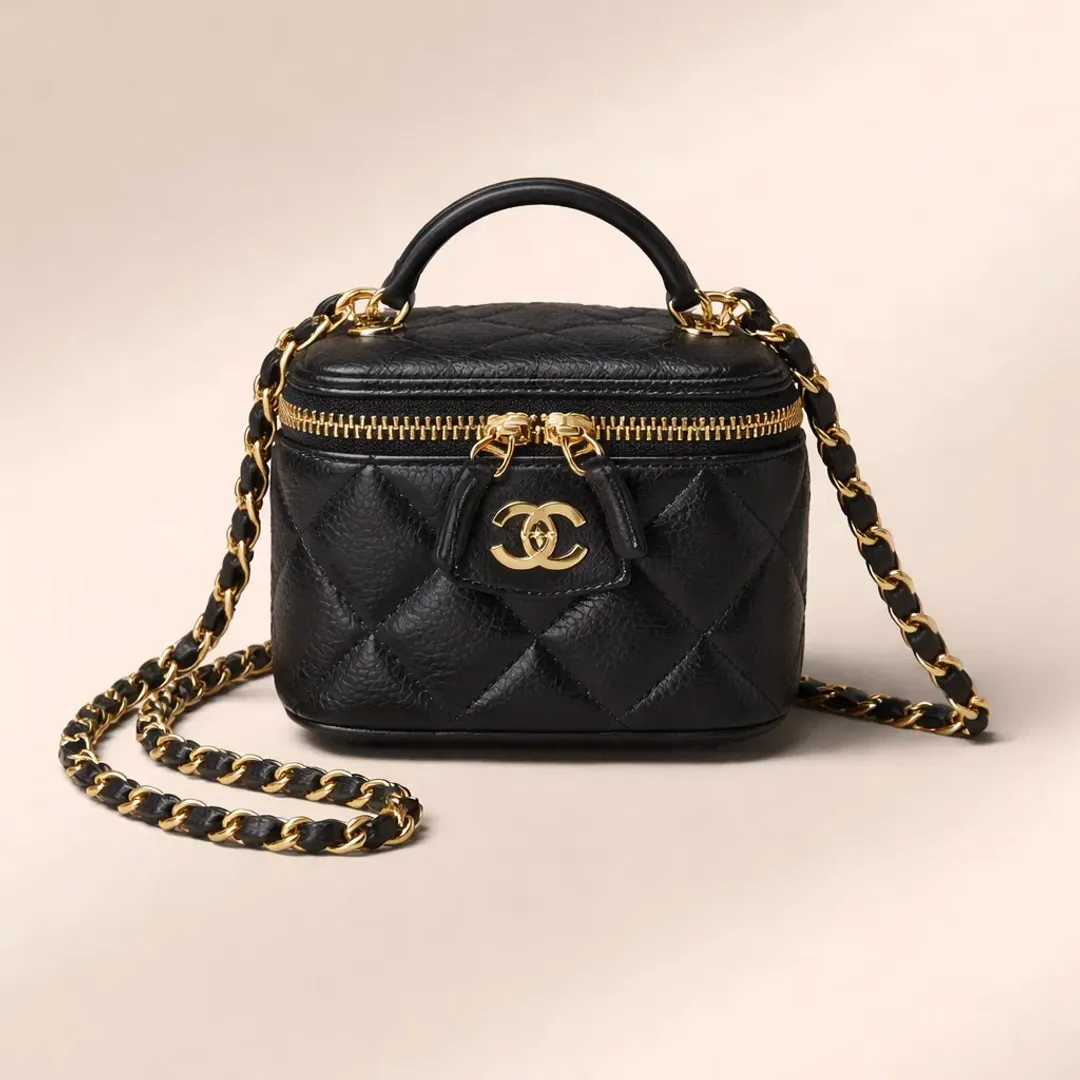Chanel Small Vanity with Chain Black for rent on The Volte - main image