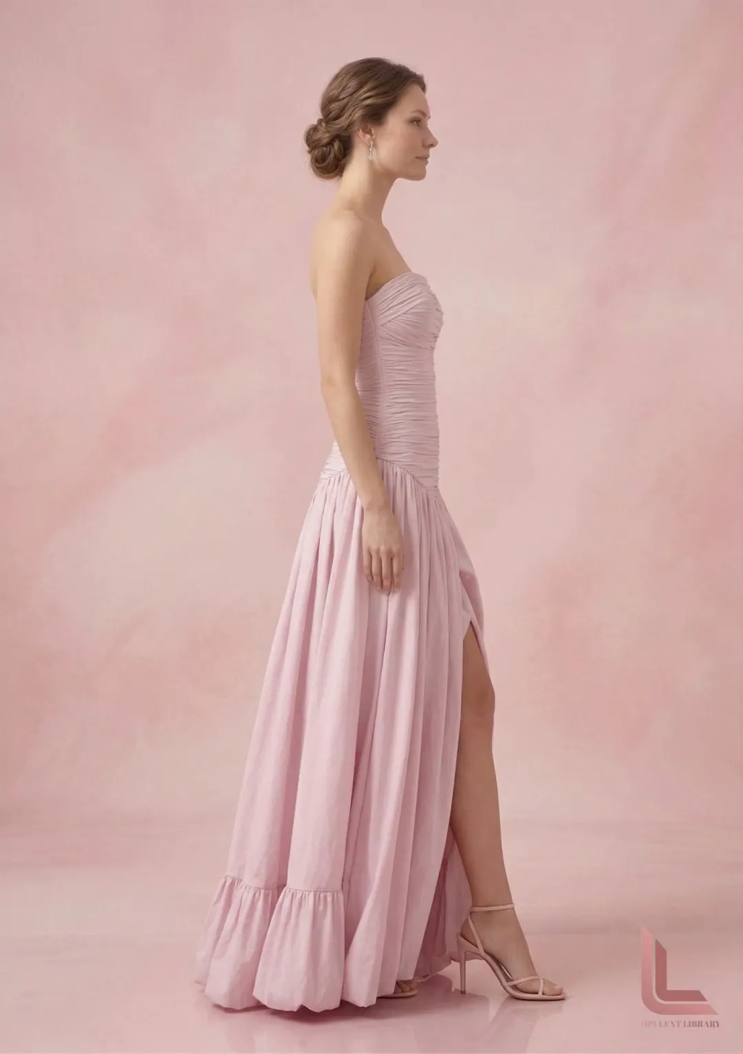 Aje Violette Bubble Hem Maxi Dress PINK for rent on The Volte - main image