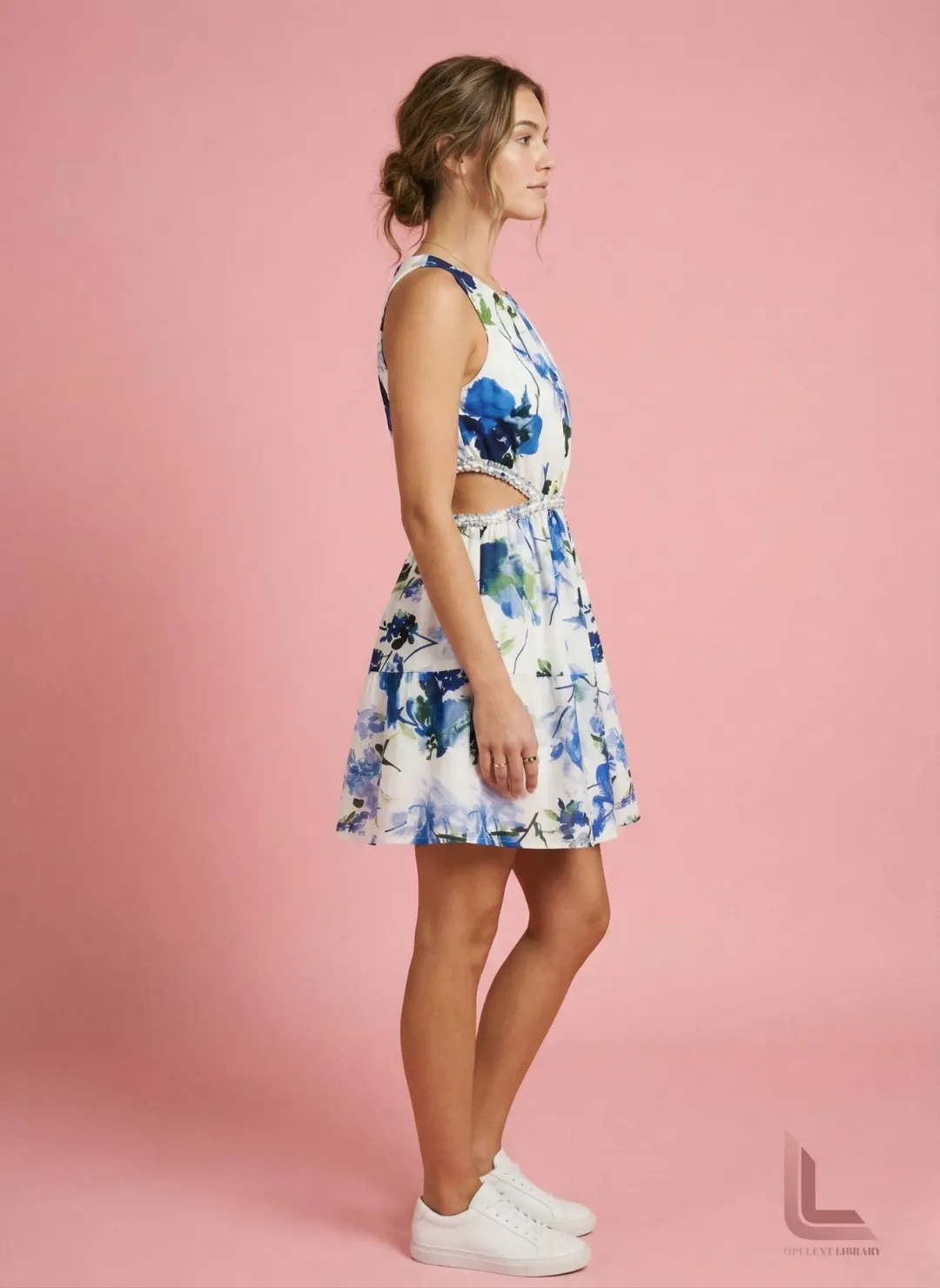 Aje Voyage Braided Cut Out Mini Dress Floral  for rent on The Volte - main image