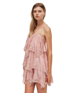 Aje Ophelia Lace Mini Dress Fawn Pink Size 12 for rent on The Volte - image 4