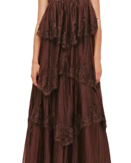 Aje Ophelia Lace Gown Chocolate Brown Size 12 for rent on The Volte - image 4