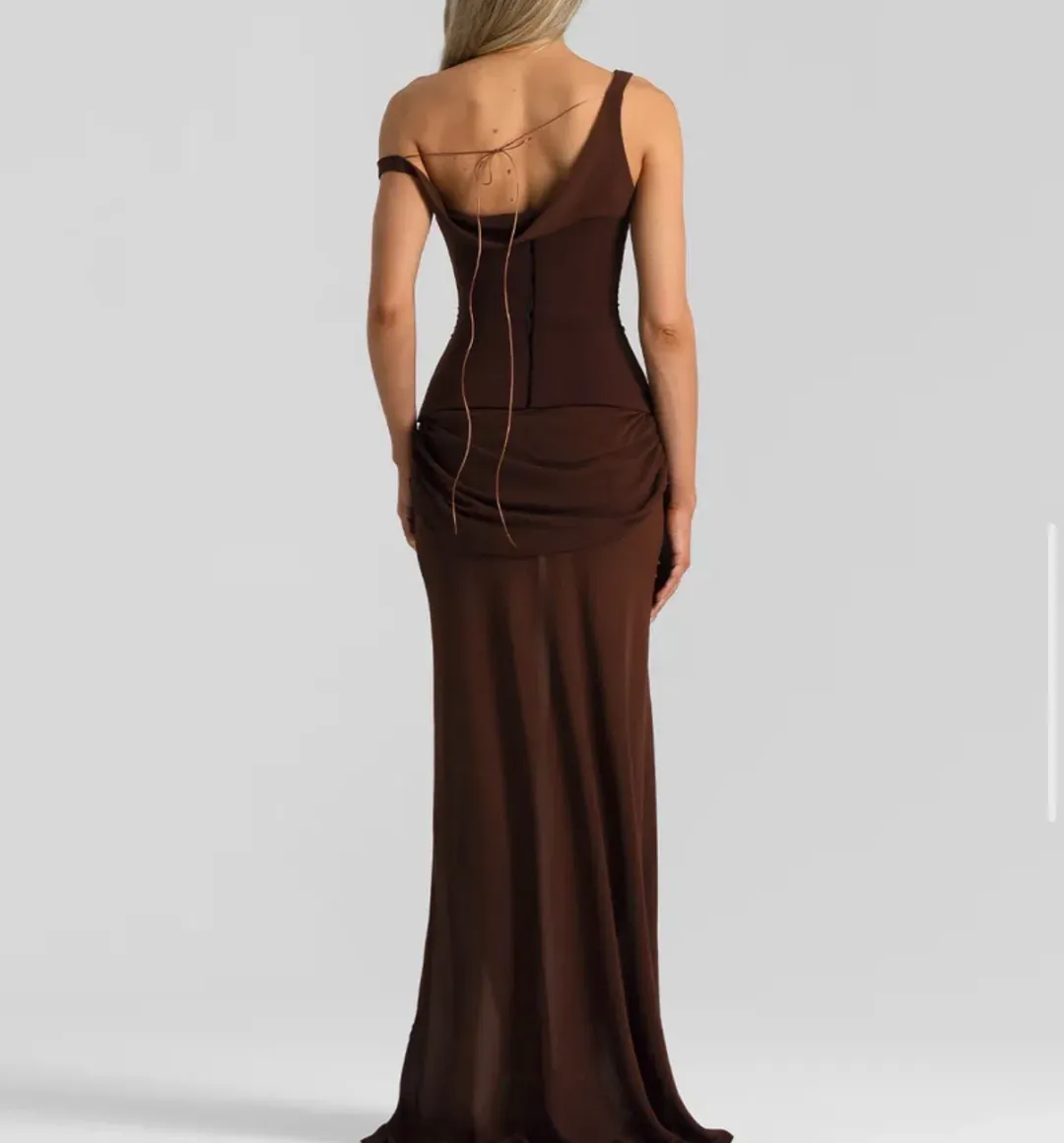Natalie Rolt Cadence Gown Espresso Size 0 for rent on The Volte - main image