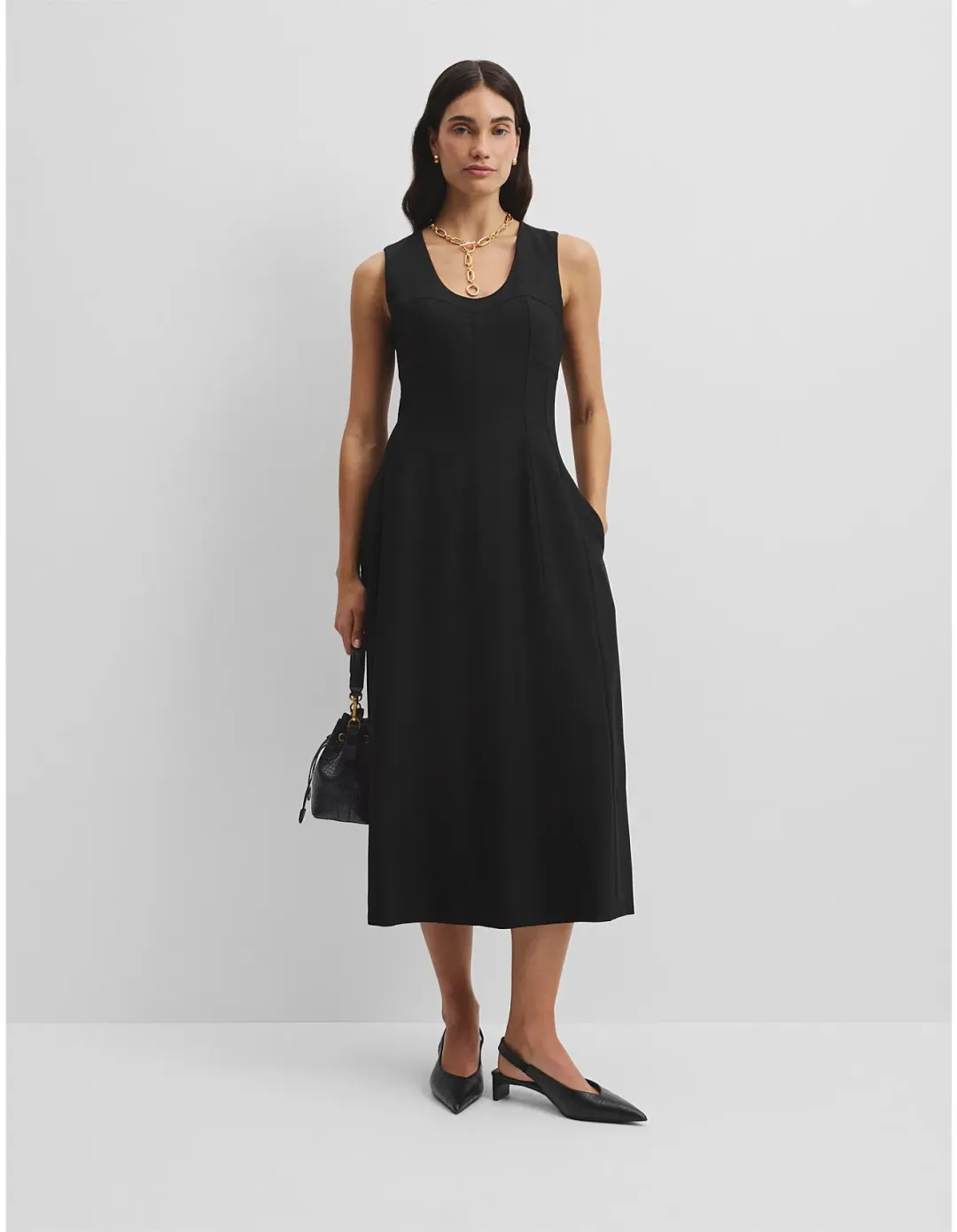 Country Road Corset Detail Dress Black Size 10 for rent on The Volte - main image