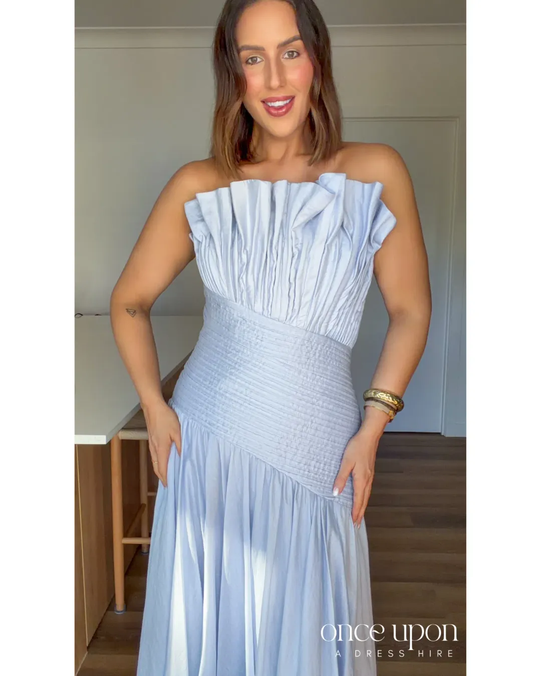 Aje Aquiline Gown Blue Size 14 for rent on The Volte - main image