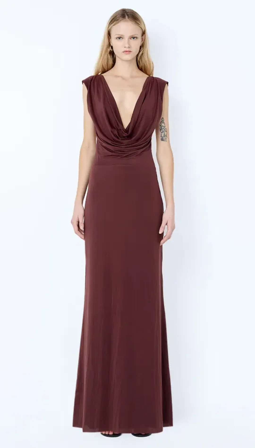 Bec & Bridge BRIGITTE COWL NECK MAXI DRESS Blackberry Size 8 for rent on The Volte - main image
