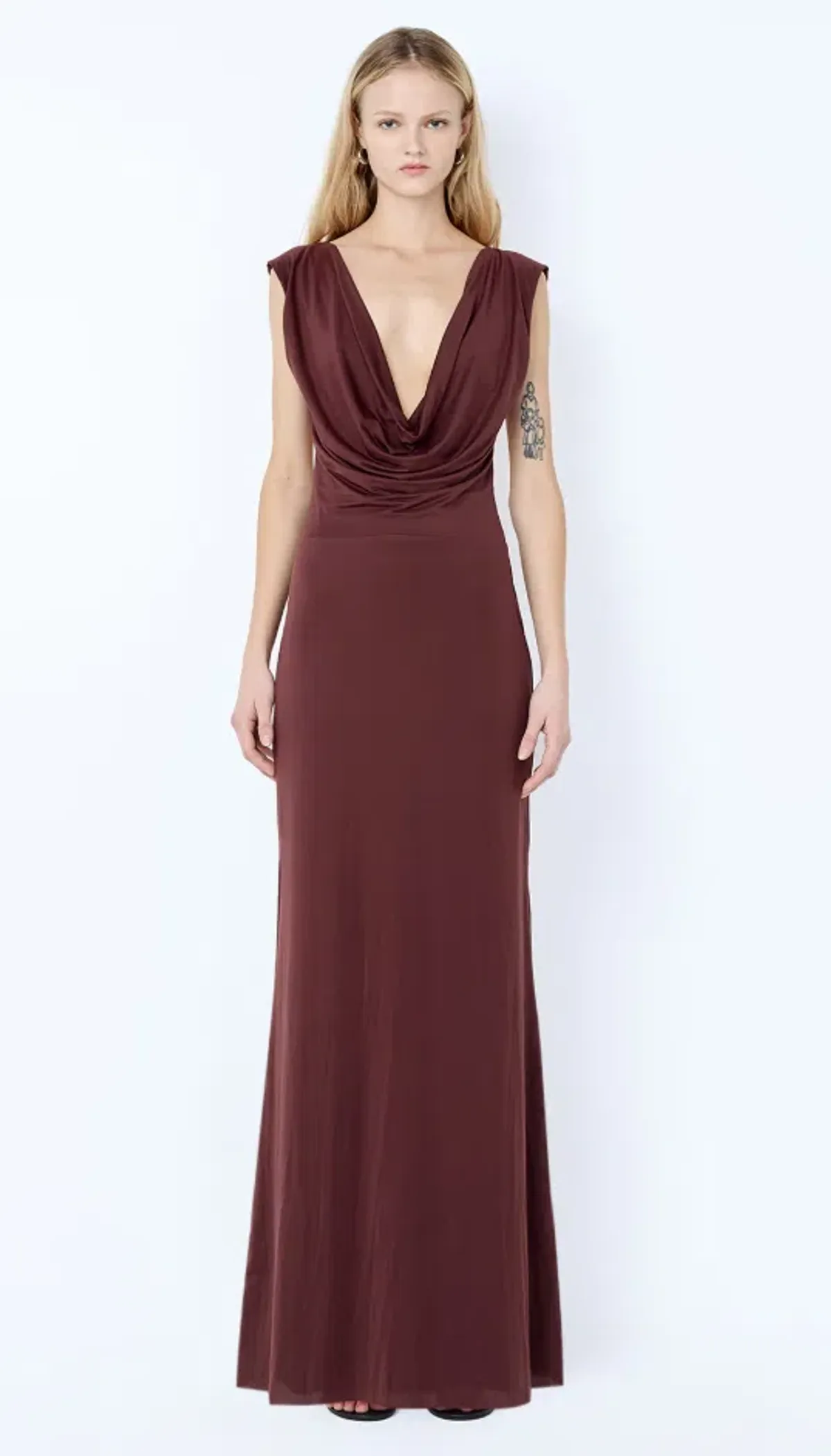 Bec & Bridge BRIGITTE COWL NECK MAXI DRESS Blackberry Size 10 for rent on The Volte - main image