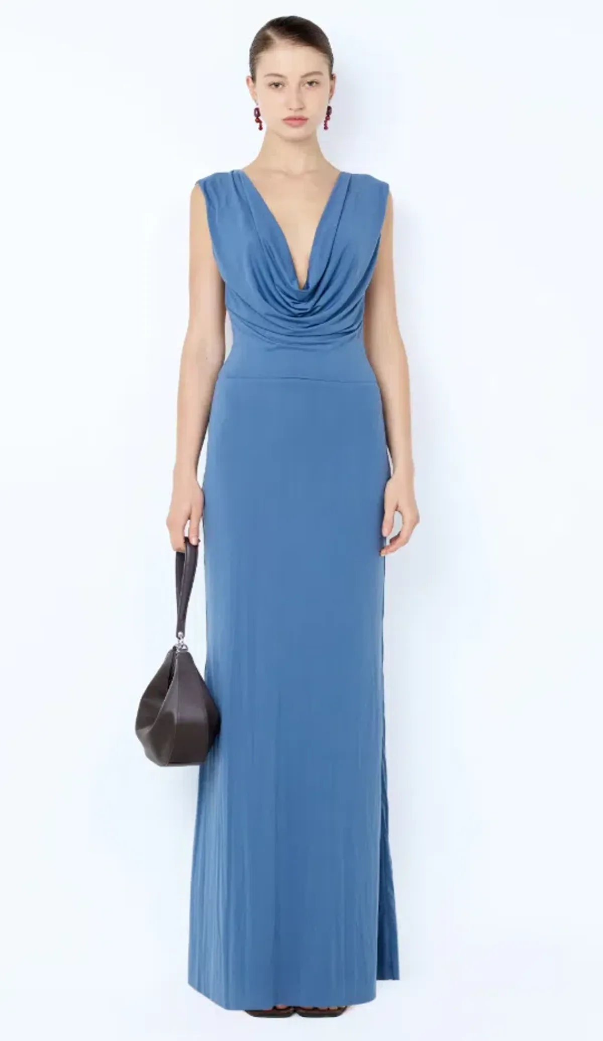 Bec & Bridge BRIGITTE COWL NECK MAXI DRESS Steel Blue Size 10 for rent on The Volte - main image