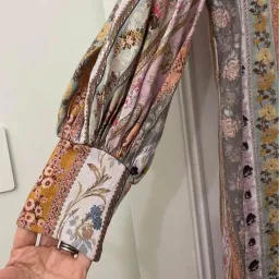 Zimmermann Luminous Stripe Patchwork Linen Midi Dress for rent on The Volte - image 6