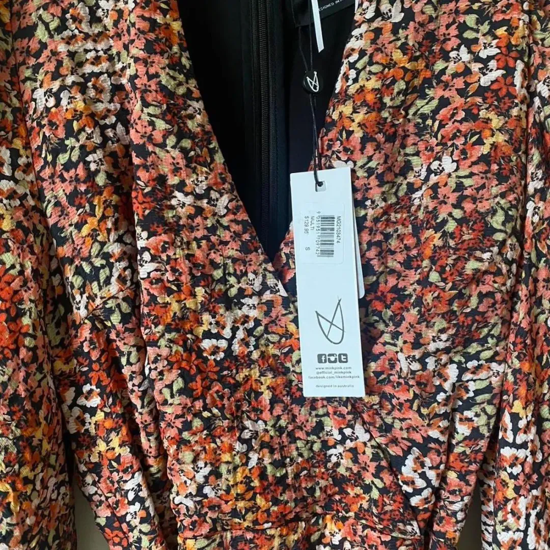 MINKPINK Gabae Floral Wrap Mini Dress – Size S for rent on The Volte - main image