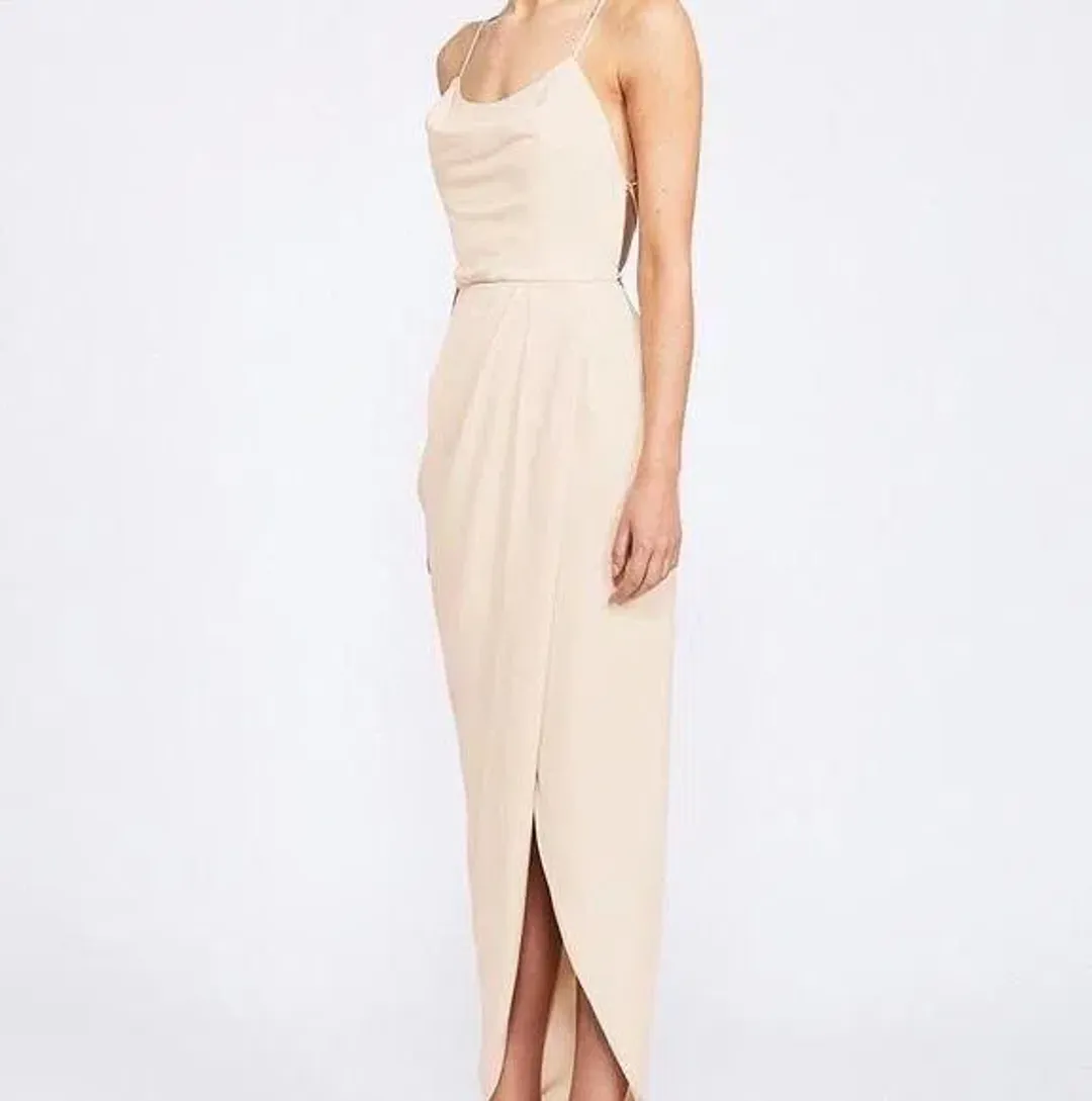 Shona Joy Core Lace up Maxi Dress Cream Size 8 for rent on The Volte - main image