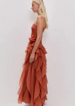 Aje Canyon Gown in Coral Clay Size 10 for rent on The Volte - image 2