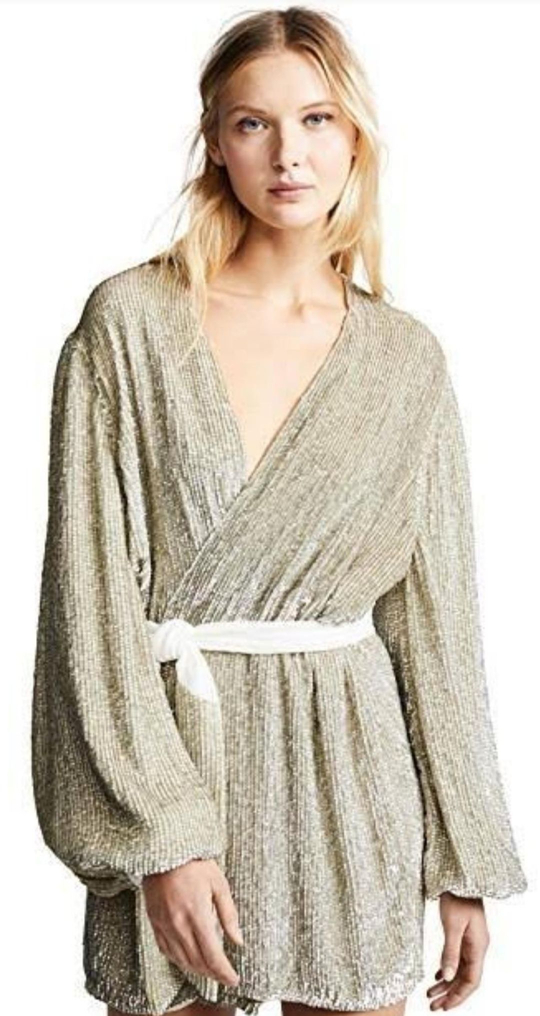 Retrofete Gabrielle Robe Dress Champagne Size 6 for rent on The Volte - main image