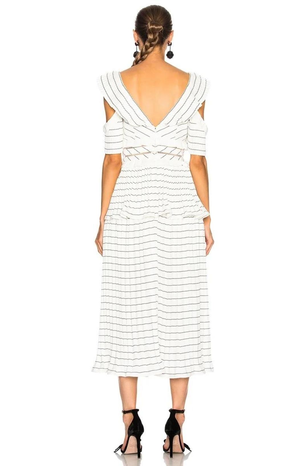 Self Portrait Monochrome Stripe Dress Size 6 for rent on The Volte - main image