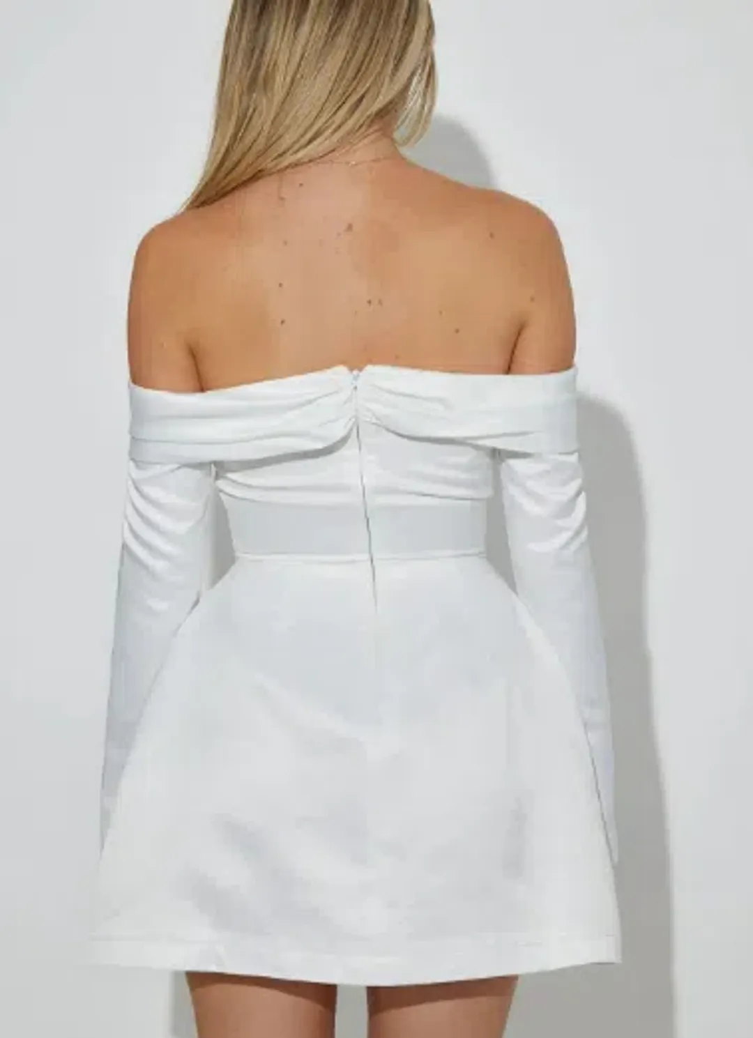 Odd Muse The Ultimate Muse Satin Bardot Mini Dress  for rent on The Volte - main image