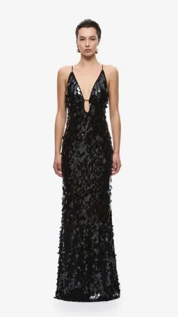 MISHA Sapphire Sequin Dress in lack Size M (10) for rent on The Volte - image 2