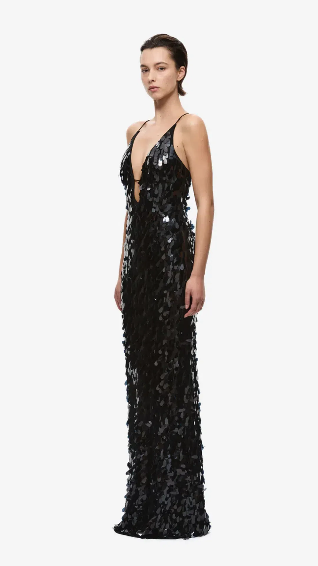 MISHA Sapphire Sequin Dress in lack Size M (10) for rent on The Volte - main image