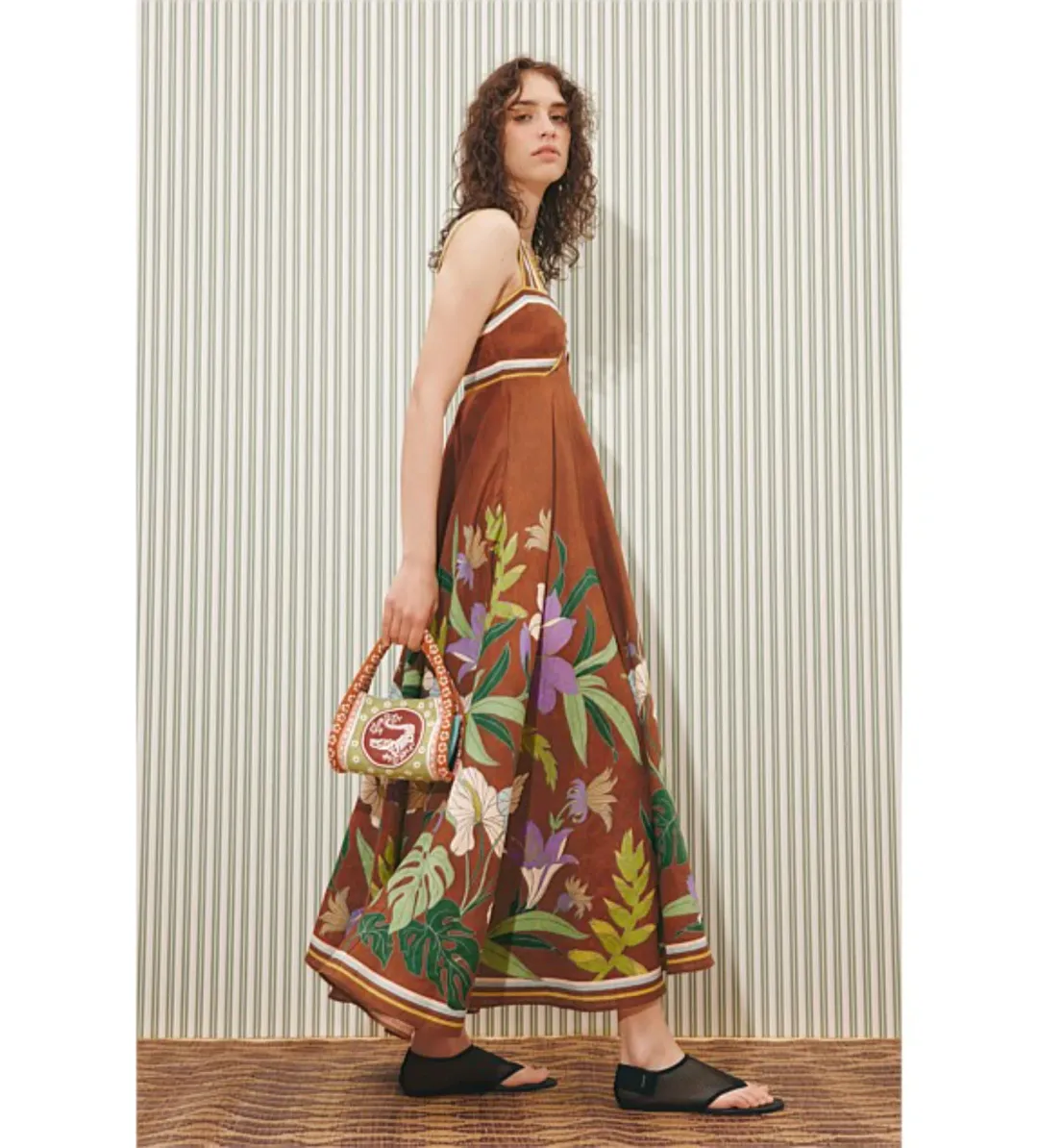 Alemais Alfie Twist Sundress in Chocolate Size AU10 for rent on The Volte - main image