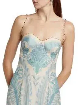  Zimmermann Illuminate Gown Turquoise Paisley Size 0 for rent on The Volte - image 2