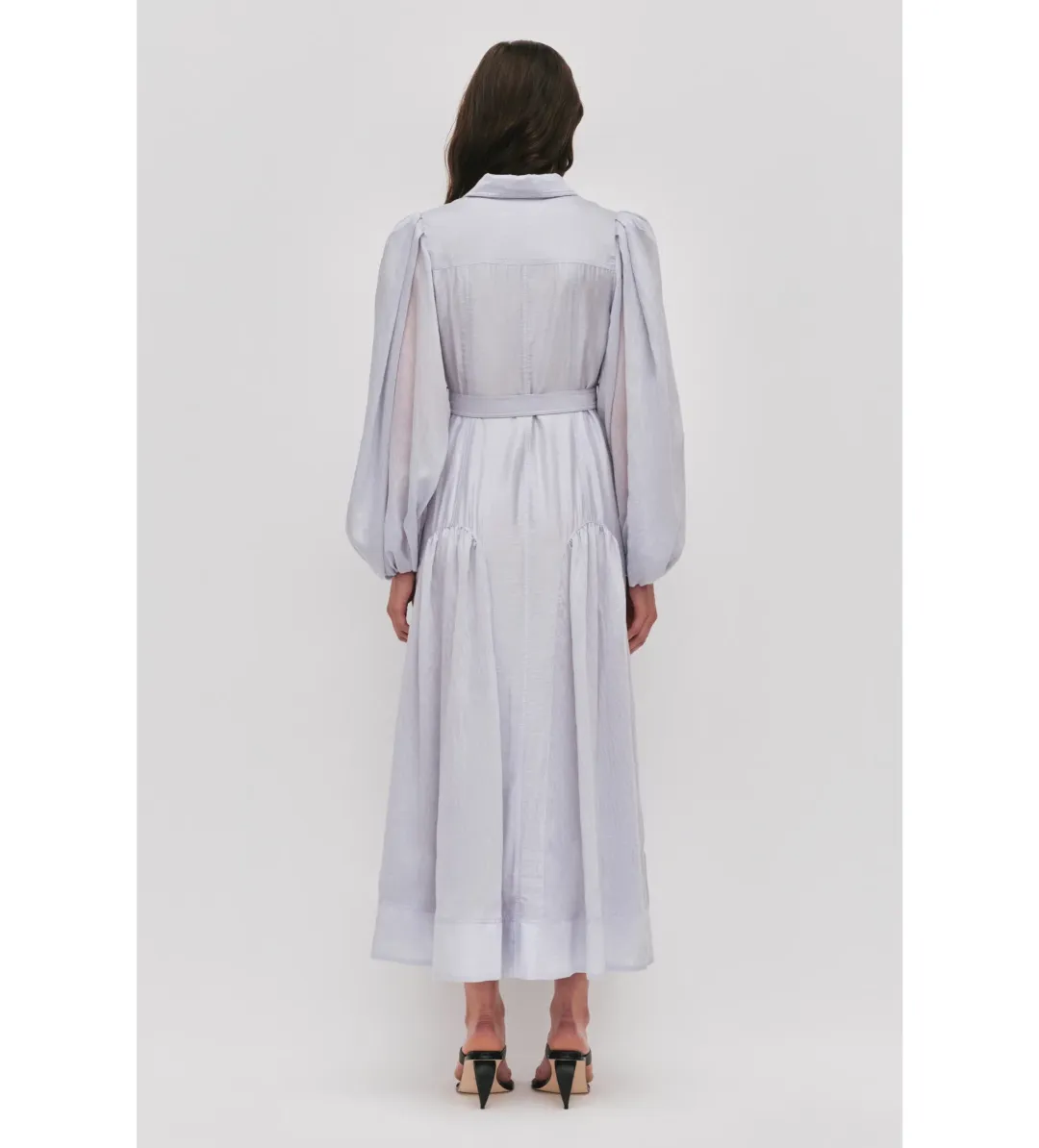 Aje Colide Maxi Shirt Dress French Blue Size 10 for rent on The Volte - main image