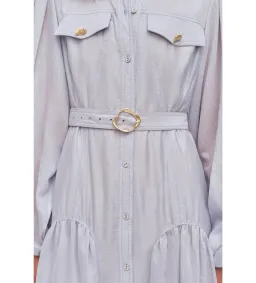 Aje Colide Maxi Shirt Dress French Blue Size 10 for rent on The Volte - image 3