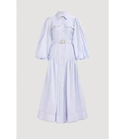 Aje Colide Maxi Shirt Dress French Blue Size 10 for rent on The Volte - image 6