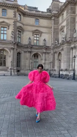 Aje Amour Ruffle Midi Dress in Pink Size AU 10 for rent on The Volte - image 1