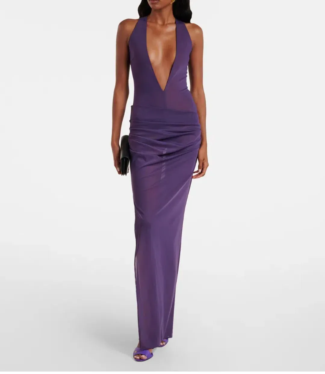  Alex Perry Maxi Dress / Sheer gown in purple in AU 6 (Fits AU 6-8) for rent on The Volte - main image