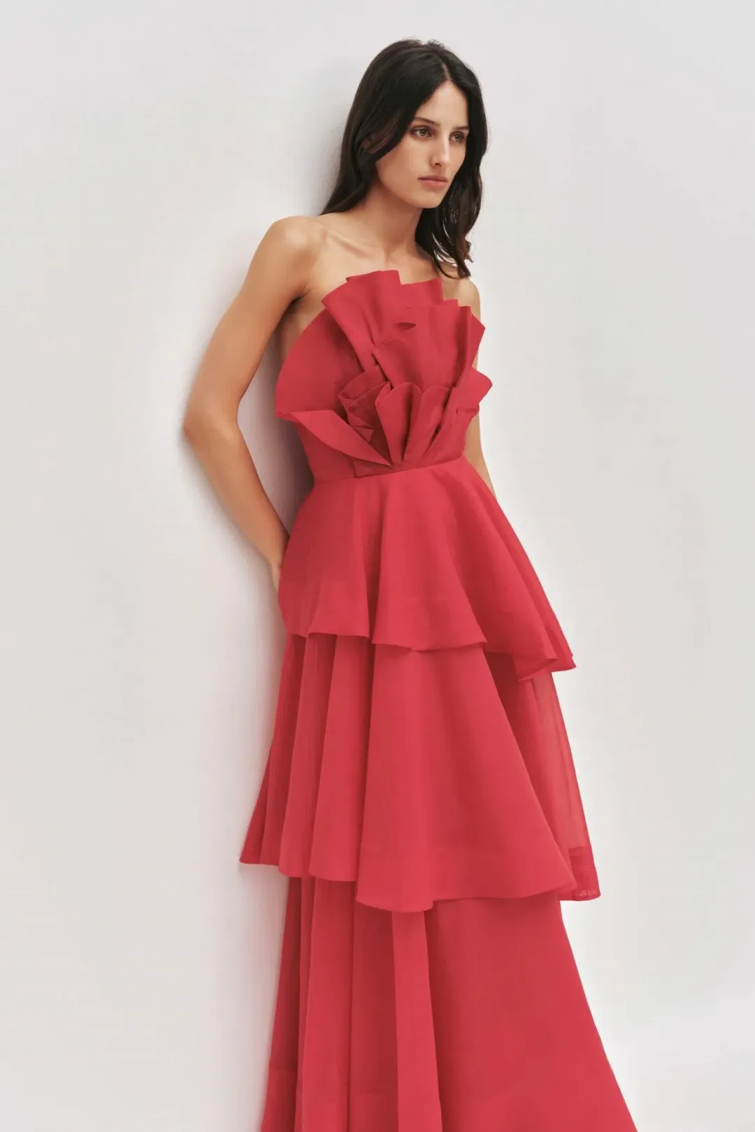 Aje Selestia Gown in Scarlet Red Size 16 for rent on The Volte - main image