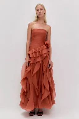 CANYON GOWN | CORAL CLAY - SIZE 6 for rent on The Volte - image 1