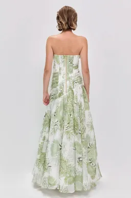 REFLECTOR GOWN | OLIVE NATIVE FLORAL - SIZE 8 for rent on The Volte - image 3