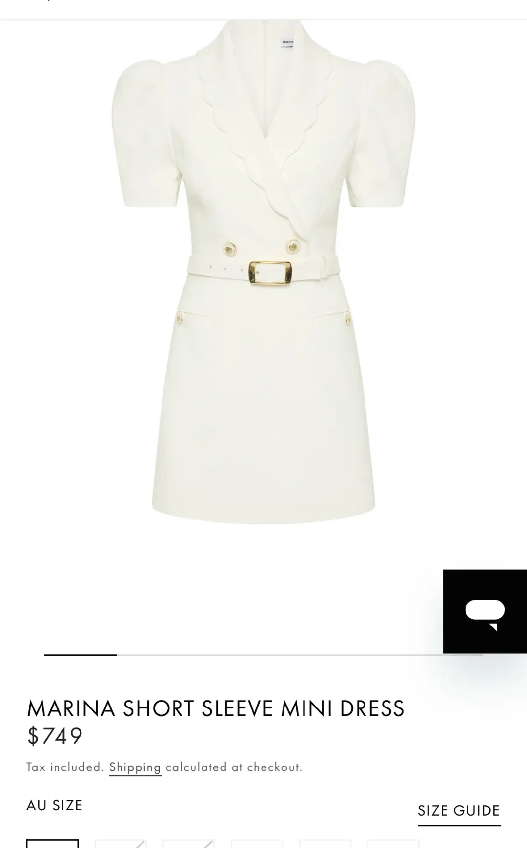 Rebecca Valance Marina Short Sleeve Mini Dress for rent on The Volte - main image