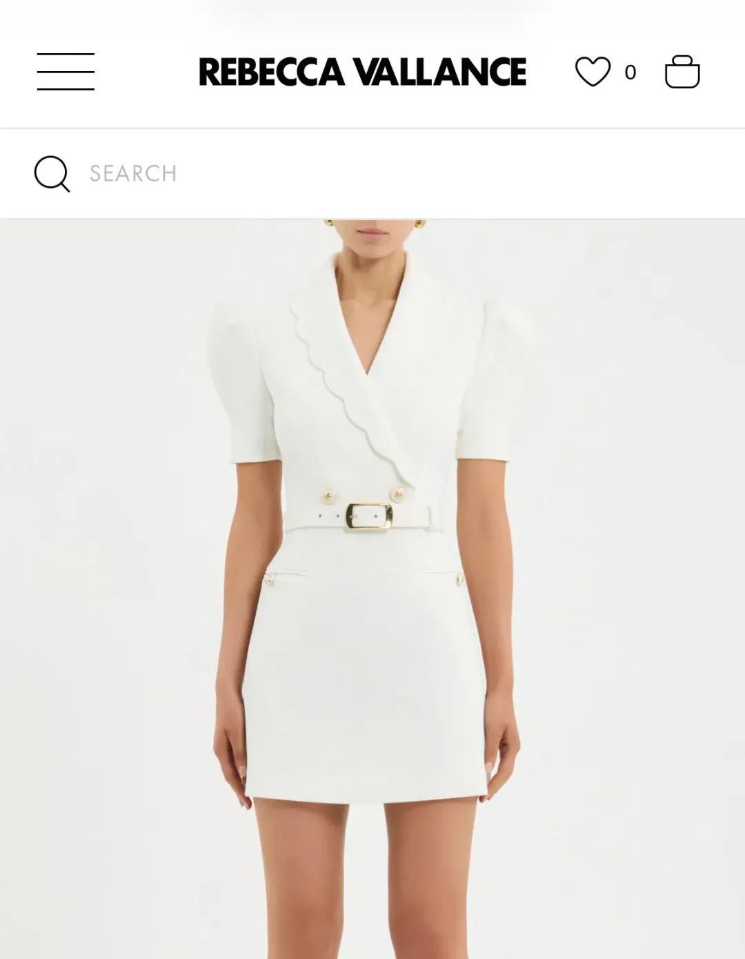 Rebecca Valance Marina Short Sleeve Mini Dress for rent on The Volte - main image