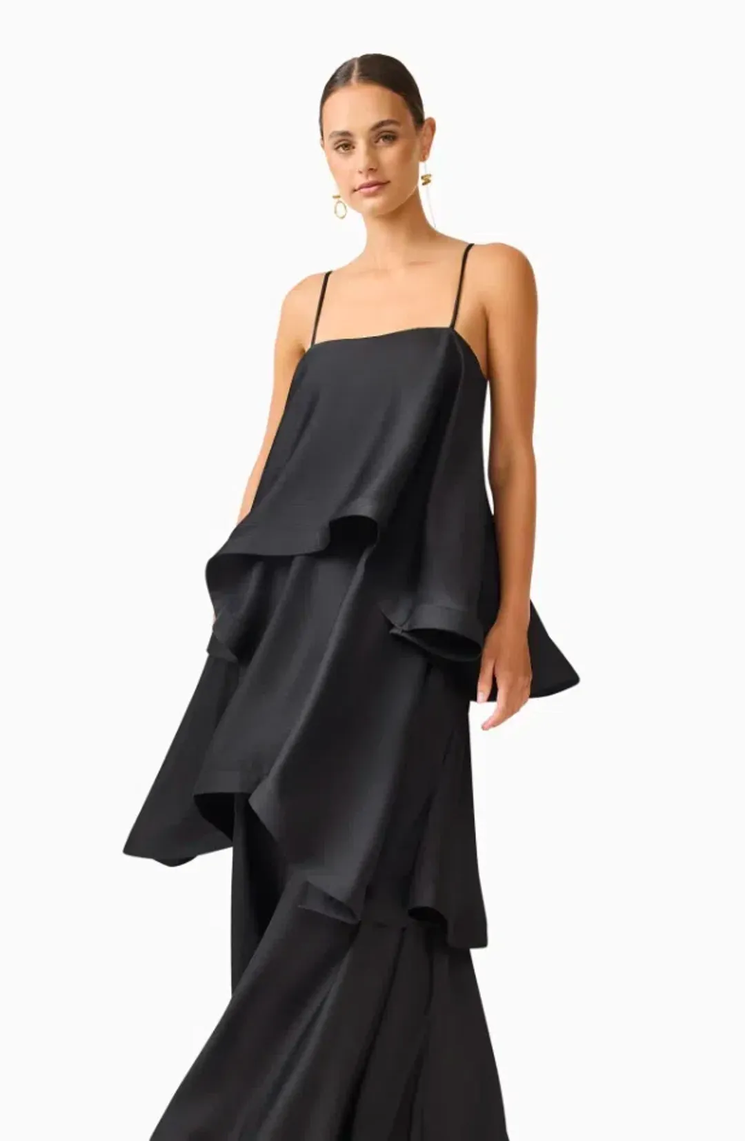 TILLY TIERED MAXI DRESS | BLACK - SIZE 8 for rent on The Volte - main image