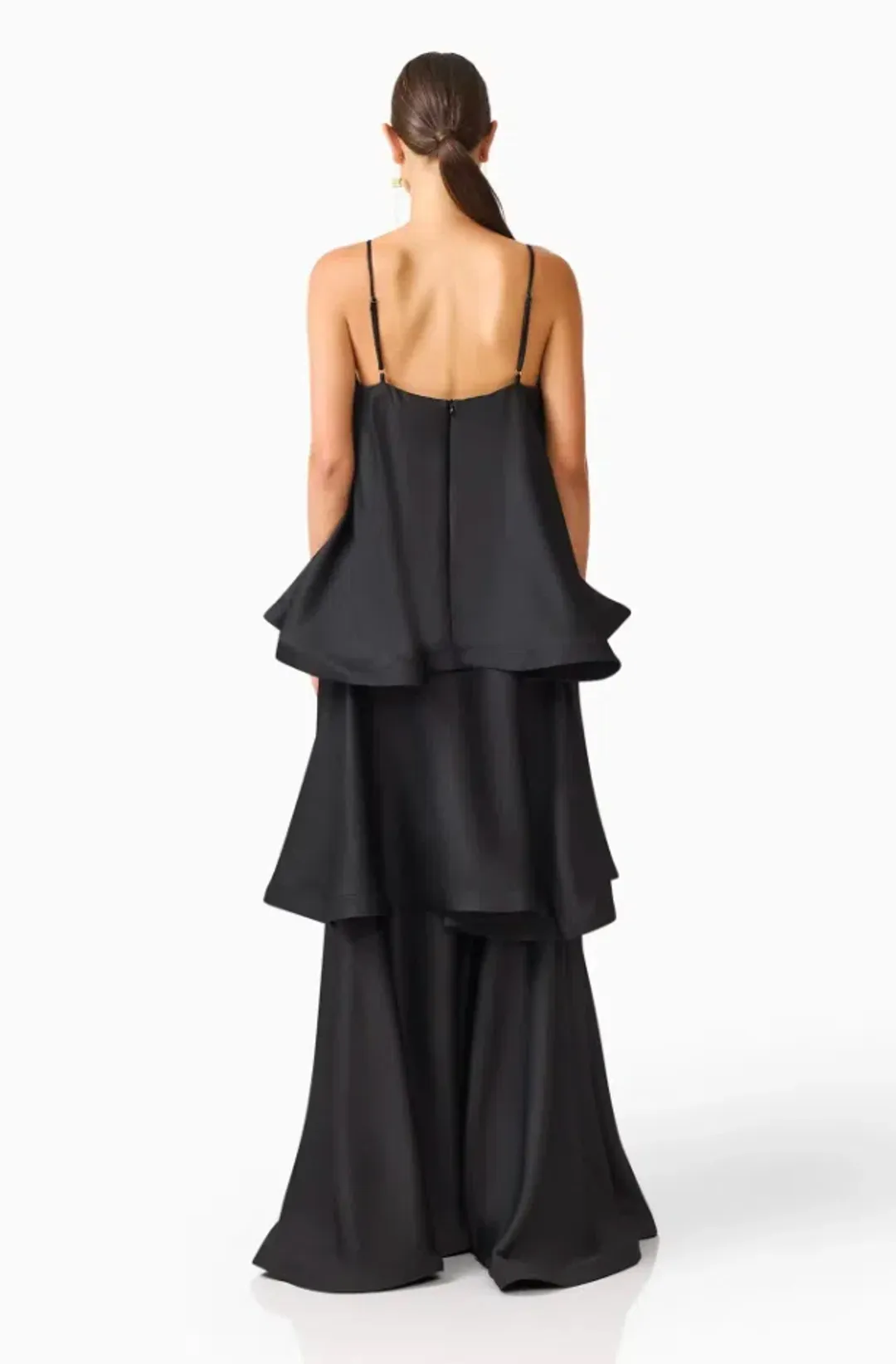 TILLY TIERED MAXI DRESS | BLACK - SIZE 8 for rent on The Volte - main image