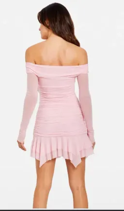 Chosen By Tuchuzy Off Shoulder Mesh Rose Mini (Bubblegum) Size 6 for rent on The Volte - image 5