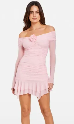 Chosen By Tuchuzy Off Shoulder Mesh Rose Mini (Bubblegum) Size 6 for rent on The Volte - image 3