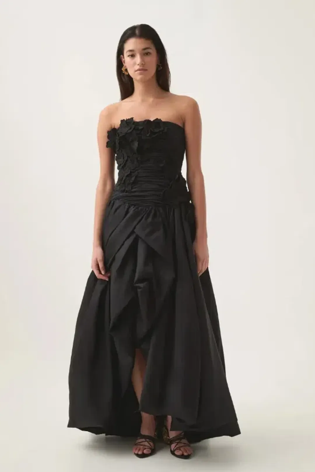 Aje Black Splendour Flower Gown in Black Size AU 12 for rent on The Volte - main image
