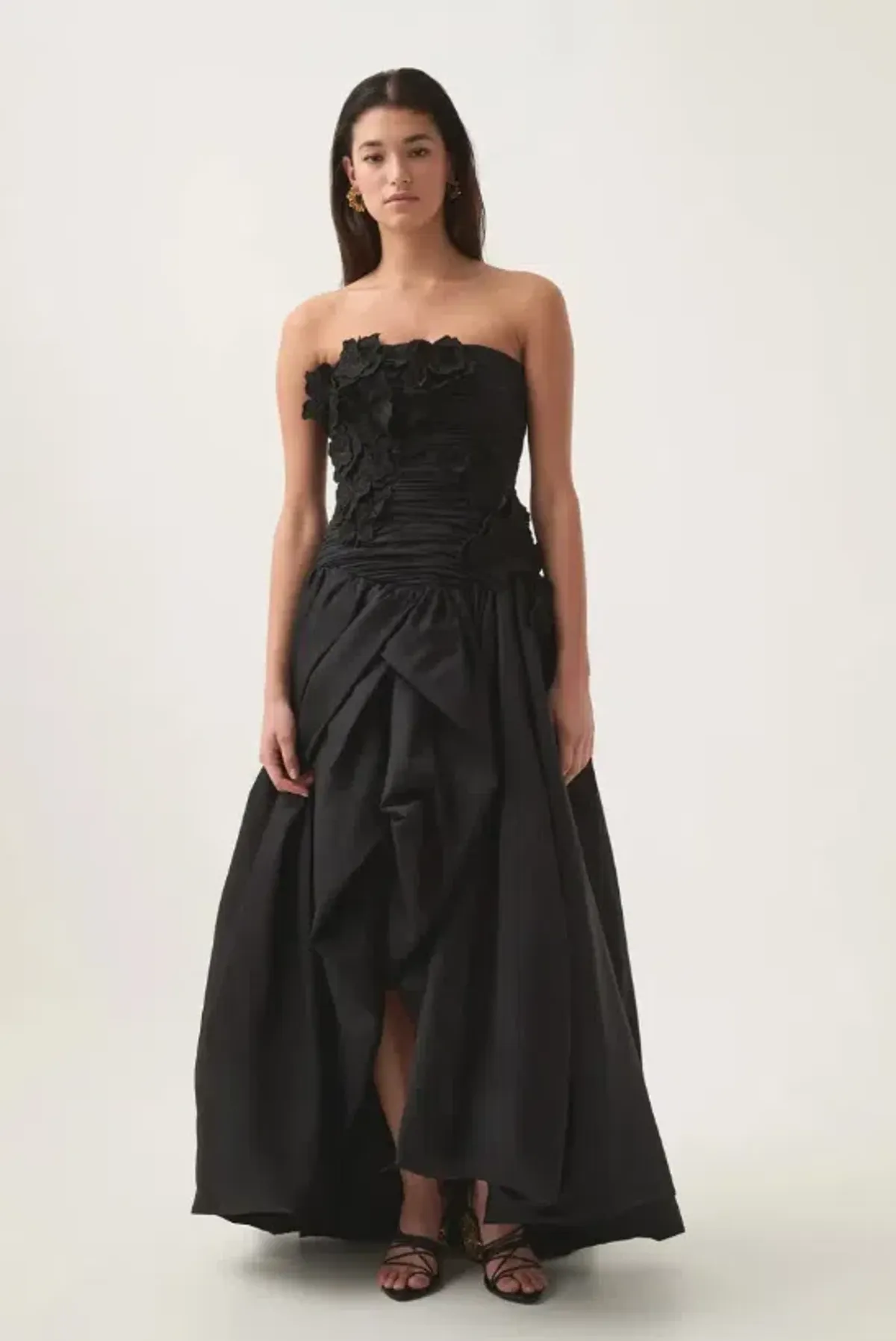 Aje Black Splendour Flower Gown in Black Size AU 12 for rent on The Volte - main image