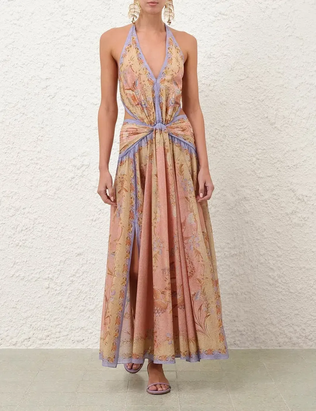 Zimmermann Indra Plunge Halter Maxi Dress - size 1 for rent on The Volte - main image