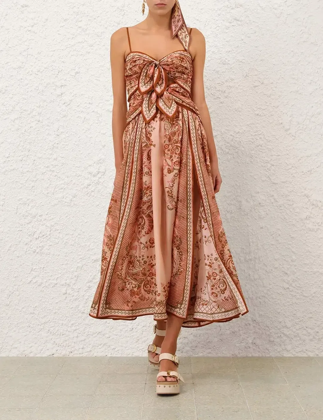 Zimmermann Aster Scarf Midi Dress - size 1 for rent on The Volte - main image