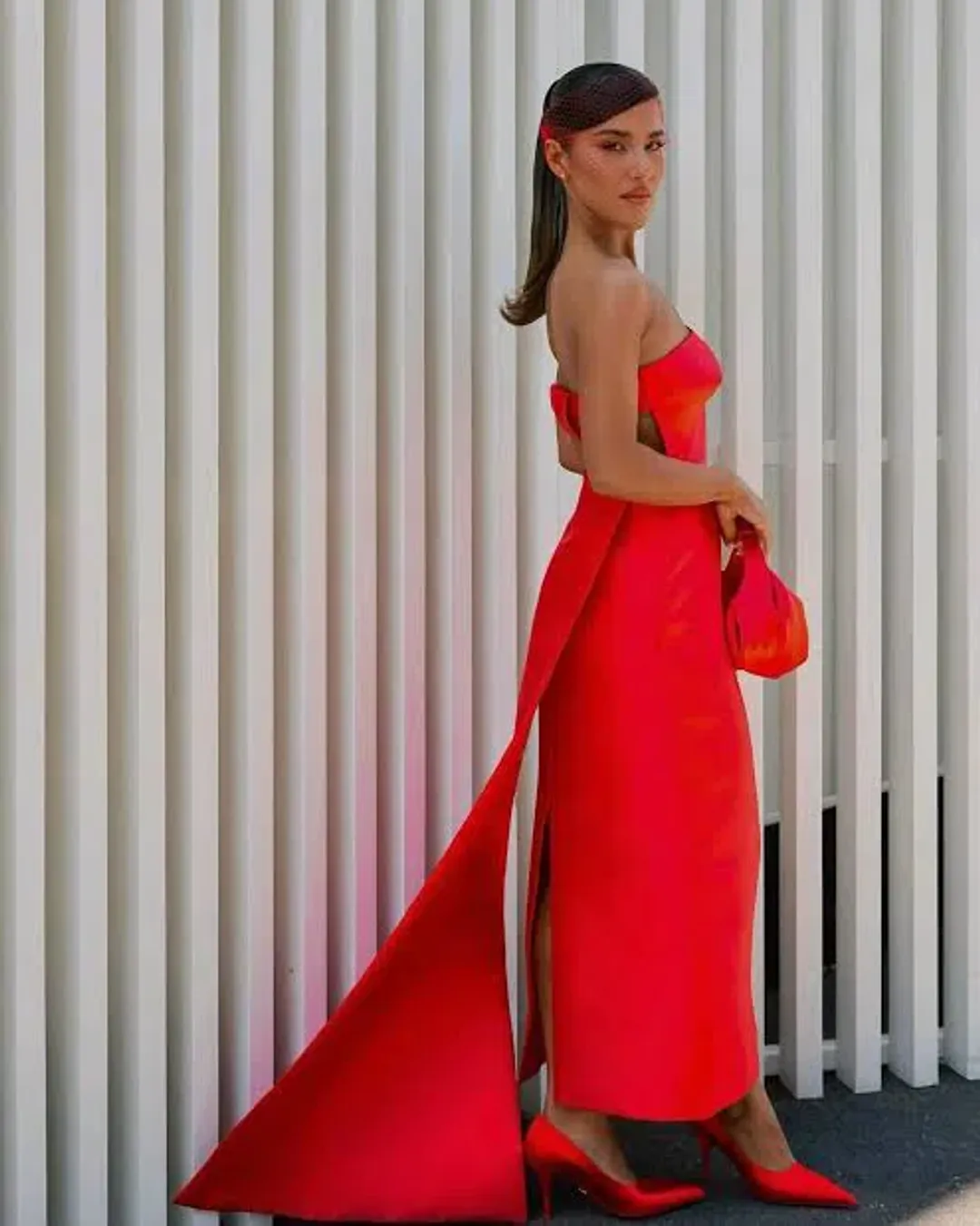 Effie Kat’s Red Zahara Dress Size 14 for rent on The Volte - main image