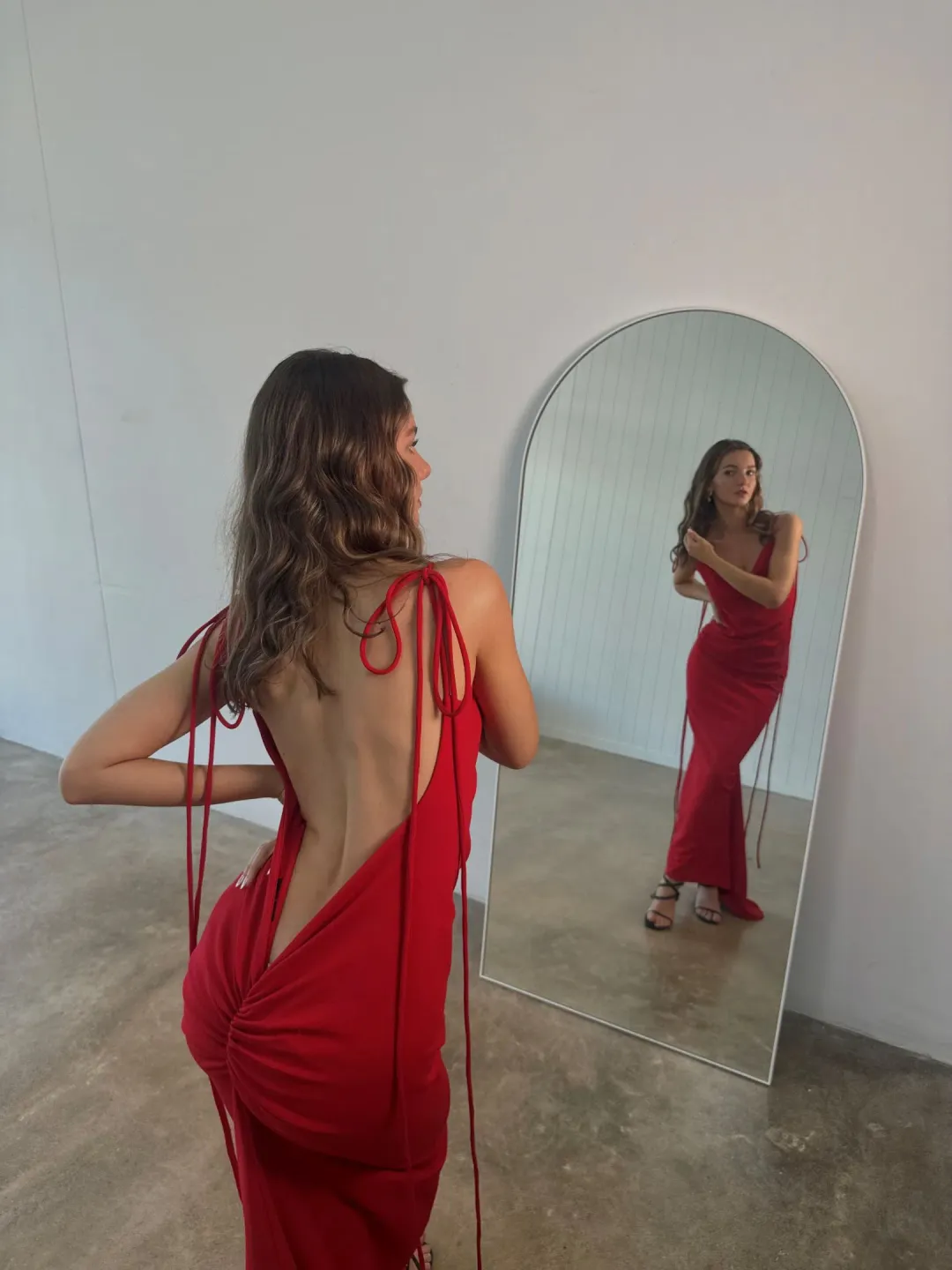 Melani the Label Amra Gown Red Size 8 for rent on The Volte - main image