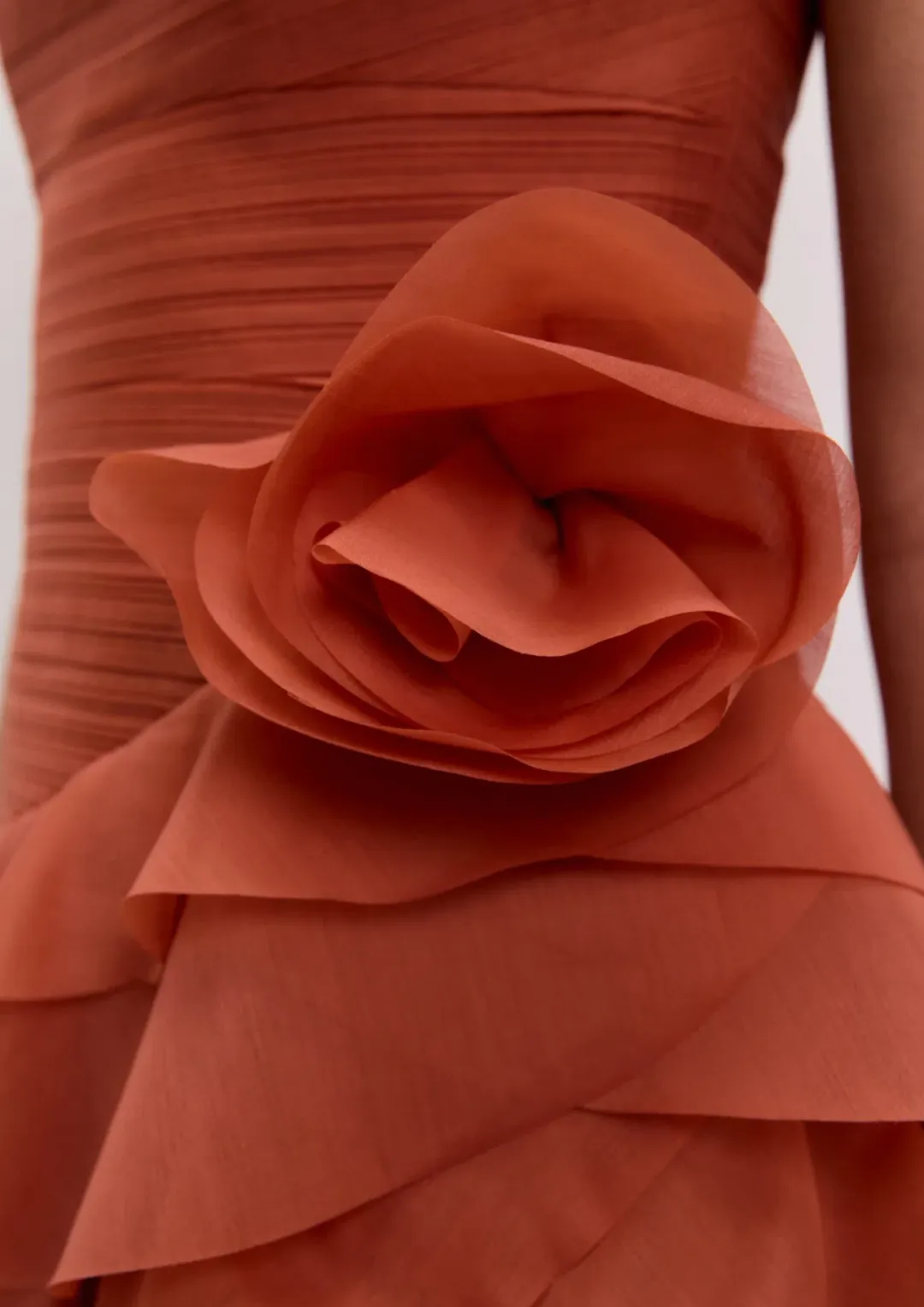 Aje Canyon Gown Coral clay size 6  for rent on The Volte - main image