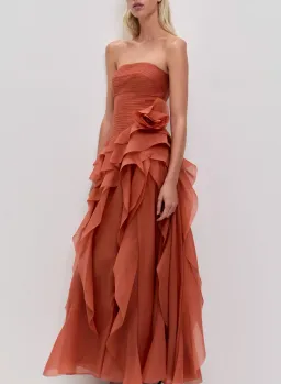 Aje Canyon Gown Coral clay size 6  for rent on The Volte - image 1