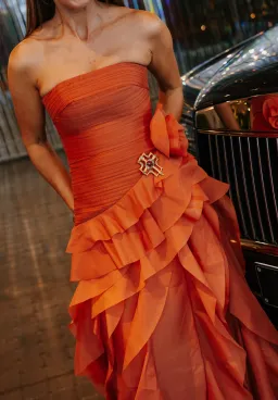 Aje Canyon Gown Coral clay size 6  for rent on The Volte - image 5