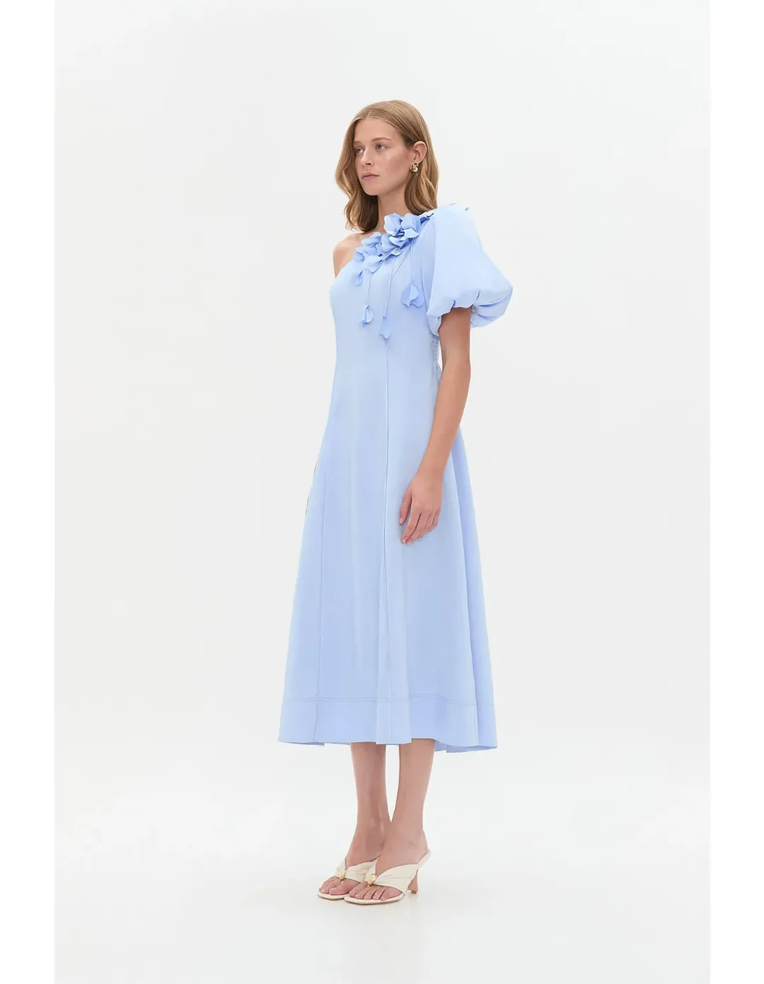 Aje Studio Camille Midi Dress Blue Size 12 for rent on The Volte - main image