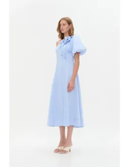 Aje Studio Camille Midi Dress Blue Size 12 for rent on The Volte - image 3