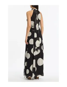 Carla Zampatti Noir Spot Tie Neck Wrap Dress Multi Size 12 for rent on The Volte - image 2