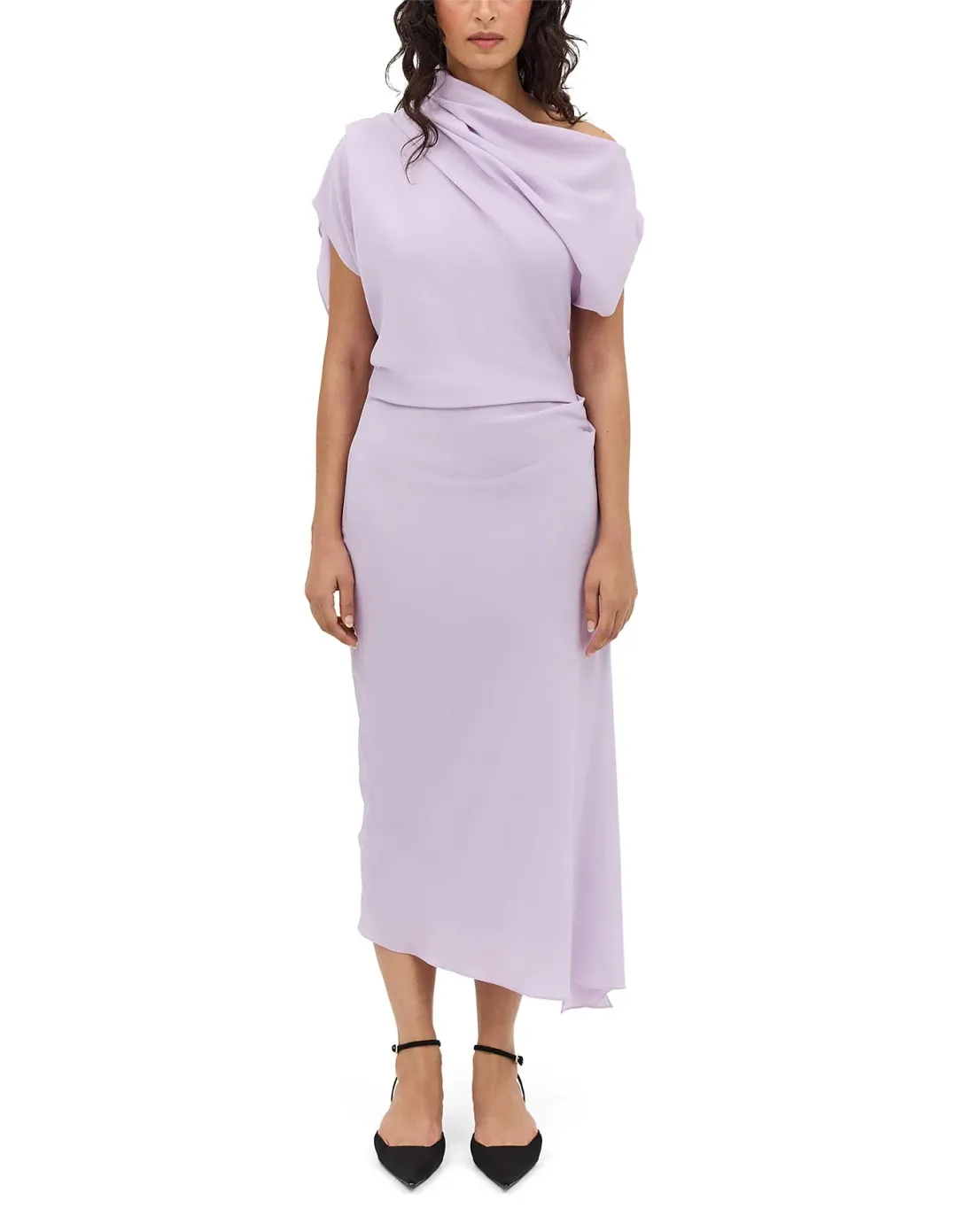 Bianca Spender Lilac Silk Cdc Decode Dress Purple Size 10 for rent on The Volte - main image